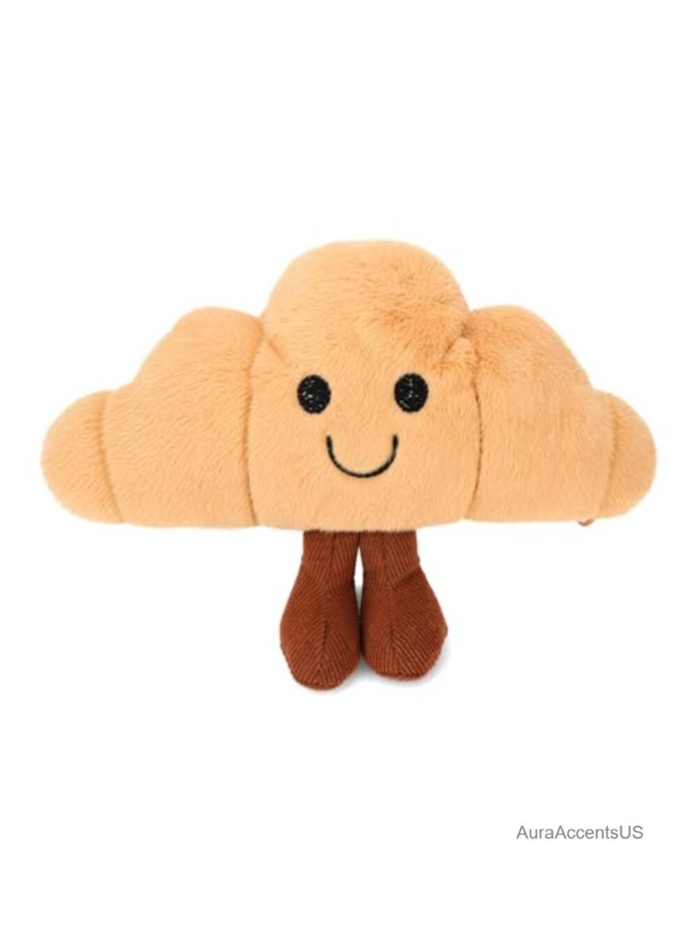 Cute Croissant Plush Coin Purse with Zipper - Kawaii Small Change Wallet
